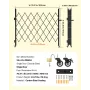 VEVOR Single Folding Security Gate, Lockable Scissor Gate with 360° Swivel Casters, Outdoor Barricade Steel Retractable Gates, f