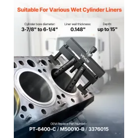 VEVOR Universal Cylinder Liner Puller Assembly, Used for Mack Cummins Cat on Wet Liner from 98.43 mm to 158.75 mm Bore, Diesel E