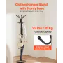 VEVOR Freestanding Coat Rack, Metal Coats Rack Stand with Umbrella Holder, Stable Marble Base & 14 Hooks, Hall Coat Tree for Ent