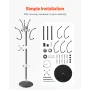 Freestanding Coat Rack, Metal Coats Rack Stand with Umbrella Holder, Stable Marble Base & 14 Hooks, Hall Coat Tree for Entryway,