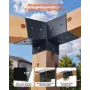 Pergola Kit, 4x4 Inch 3-Way Slanted Bracket for 92 x 92 mm Wood Beams in Actual Size, Carbon Steel Pergola Bracket with Screws a