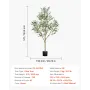 150cm Artificial Olive Tree with Black Pot, Tall Fake Tree with Natural Wood Trunk & Realistic Green Leaves and Fruits, Indoor F
