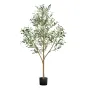 VEVOR 150cm Artificial Olive Tree with Black Pot, Tall Fake Tree with Natural Wood Trunk & Realistic Green Leaves and Fruits, In