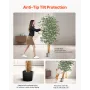 VEVOR 180cm Artificial Ficus Tree with Black Pot, Tall Faux Ficus Plant with Natural Wood Trunk and Realistic Green Leaves, Indo