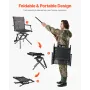 Hunting Chair, 360° Silent Swivel, Foldable Lightweight Portable Blind Chair, Heavy-Duty Steel Frame Ground Stool Seat, with Arm