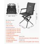 Hunting Chair, 360° Silent Swivel, Foldable Lightweight Portable Blind Chair, Heavy-Duty Steel Frame Ground Stool Seat, with Arm