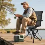 VEVOR Hunting Chair, 360° Silent Swivel, Foldable Lightweight Portable Blind Chair, Heavy-Duty Steel Frame Ground Stool Seat, wi