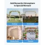 VEVOR Garden Arbor, 2.4 (H) x 2.5 (W) x 0.4 (D) m Metal Archway, Sturdy Outdoor Trellis Arch with Stakes, Easy to Assemble, Perg