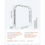 VEVOR Garden Arbor, 2.4 (H) x 2.5 (W) x 0.4 (D) m Metal Archway, Sturdy Outdoor Trellis Arch with Stakes, Easy to Assemble, Perg