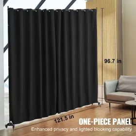 VEVOR Room Divider, Portable Panel Room Divider with Wheels Curtain Divider Stand, Freestanding Room Divider Privacy Screen for 