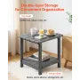 VEVOR Outdoor Side Table, 450W x 380D x 440H mm, Double Layer HDPE Outside End Table for Easy Maintenance, Withstand Harsh Weath