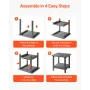Outdoor Side Table, 450W x 380D x 440H mm, Double Layer HDPE Outside End Table for Easy Maintenance, Withstand Harsh Weather, Fi