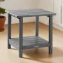 Outdoor Side Table, 450W x 380D x 440H mm, Double Layer HDPE Outside End Table for Easy Maintenance, Withstand Harsh Weather, Fi