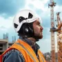 Industrial Safety Helmet, ANSI/ISEA Z89.1 Approved ABS Hard Hat with Visor & Earmuffs, 6-Point Ratchet Suspension, Adjustable Ve