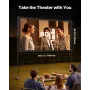 Projector Screen with Stand, 80 Inch 160° Wide Angle Indoor Outdoor Projection Screen, 16:9 4K HD Wrinkleless Portable Dual-Stan