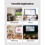 Projector Screen with Stand, 80 Inch 160° Wide Angle Indoor Outdoor Projection Screen, 16:9 4K HD Wrinkleless Portable Dual-Stan