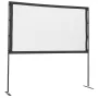 Projector Screen with Stand, 80 Inch 160° Wide Angle Indoor Outdoor Projection Screen, 16:9 4K HD Wrinkleless Portable Dual-Stan