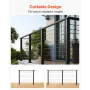 198 cm Complete Cable Railing Kit with Post, 89 cm Tall Matte Black Stainless Steel Handrail Cuttable for Outdoor/Indoor Steps, 