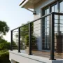 VEVOR 198 cm Complete Cable Railing Kit with Post, 89 cm Tall Matte Black Stainless Steel Handrail Cuttable for Outdoor/Indoor S