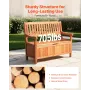 Outdoor Storage Bench, 2-Person Wooden Storage Bench, 125L Deck Box with Side Handle, Supports up to 320 kg, Weatherproof Outdoo
