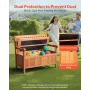 VEVOR Outdoor Storage Bench, 2-Person Wooden Storage Bench, 125L Deck Box with Side Handle, Supports up to 320 kg, Weatherproof 
