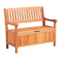 VEVOR Outdoor Storage Bench, 2-Person Wooden Storage Bench, 125L Deck Box with Side Handle, Supports up to 320 kg, Weatherproof 
