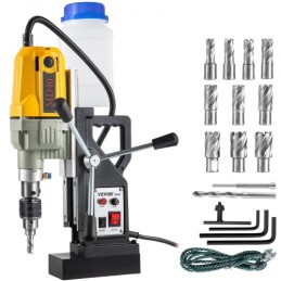 Magnetic Drill, 1100W 1.57" Boring Diameter, 2697lbf/12000N Portable Electric Mag Drill Press with 12 Bits, 580 RPM Max Speed