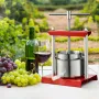 Fruit Wine Press, 0.53 Gallon/2L, 2 Stainless Steel Barrels, Manual Juice Maker, Cider Apple Grape Tincture Vegetables Honey Oli