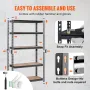 Storage Shelving Unit, 5-Tier Adjustable, 2000 lbs Capacity, Heavy Duty Garage Shelves Metal Organizer Utility Rack, Black, 30" 