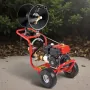 Pressure Washer Hose Reel, 15.2 m x 9.5 mm Heavy-Duty Steel Bracket-Mounted Pressure Hose Reel, Wall/Floor/Truck Mount, 4000PSI 