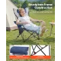 Reclining Camping Chair, 4 Adjustable Positions, Portable Folding Lounger for Adults, Mesh Beach Chair with Footrest & Plush Cus