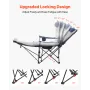Reclining Camping Chair, 4 Adjustable Positions, Portable Folding Lounger for Adults, Mesh Beach Chair with Footrest & Plush Cus