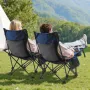 VEVOR Reclining Camping Chair, 4 Adjustable Positions, Portable Folding Lounger for Adults, Mesh Beach Chair with Footrest & Plu
