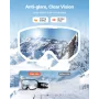 Ski Goggles, Cylindrical Lens with Orange Revo Coating, OTG Anti fog Snow Goggles for Men Women Youth, TPU Frame & Ventilation S