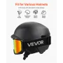 VEVOR Ski Goggles, Cylindrical Lens with Orange Revo Coating, OTG Anti fog Snow Goggles for Men Women Youth, TPU Frame & Ventila