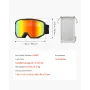 VEVOR Ski Goggles, Cylindrical Lens with Orange Revo Coating, OTG Anti fog Snow Goggles for Men Women Youth, TPU Frame & Ventila