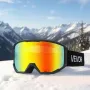 Ski Goggles, Cylindrical Lens with Orange Revo Coating, OTG Anti fog Snow Goggles for Men Women Youth, TPU Frame & Ventilation S