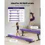 VEVOR Adjustable Balane Beam for Kids, 8FT Gymnastics Beam, High and Low Floor Beams of 5 Adjustable Heights for All Gymnastic L