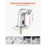 VEVOR Touchless Bathroom Sink Faucet, Automatic Motion Sensor Restroom Toilet Faucet Cold Water with Hole Cover Plate, Battery O