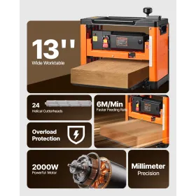 Tykkelse Høvler, 330 mm Bredde Arbejdsbord, Træbearbejdning