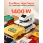 Auto Heat Press Machine, 38 x 38 cm, T-Shirt Press Machine with Auto Release and Adjustable Pressure, Digital Display, Rapid Hea