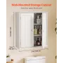 Bathroom Wall Cabinet, 2 Doors and Adjustable Shelf, Over the Toilet Storage Medicine Cabinet Wall Mounted, Space Saving Hanging