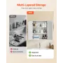 Bathroom Wall Cabinet, 2 Doors and Adjustable Shelf, Over the Toilet Storage Medicine Cabinet Wall Mounted, Space Saving Hanging