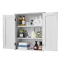 Bathroom Wall Cabinet, 2 Doors and Adjustable Shelf, Over the Toilet Storage Medicine Cabinet Wall Mounted, Space Saving Hanging