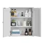 Bathroom Wall Cabinet, 2 Doors and Adjustable Shelf, Over the Toilet Storage Medicine Cabinet Wall Mounted, Space Saving Hanging