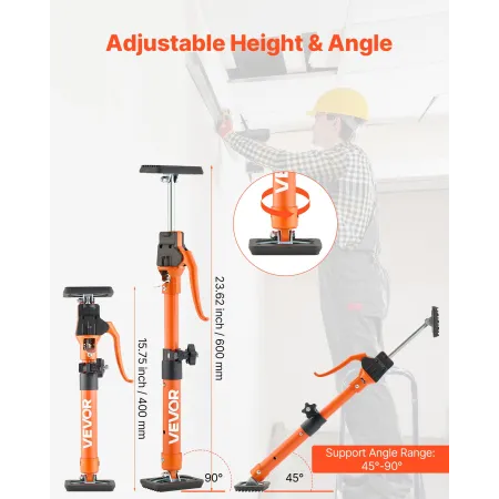 VEVOR Cabinet Jack Support Pole, 2-Pack, 40-60 cm Steel Telescopic Quick Support Rod, Adjustable 3rd Hand System up to 100 kg Ca