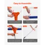 Snow Roof Rake, 27cm Aluminum Blade, 1.25-5.24 m Adjustable Roof Snow Scraper with Wheels & Slide, Lightweight Snows Removal Too