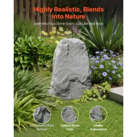Faux Rock Cover, Outdoor Fake Landscape Rock Well Pump Cover