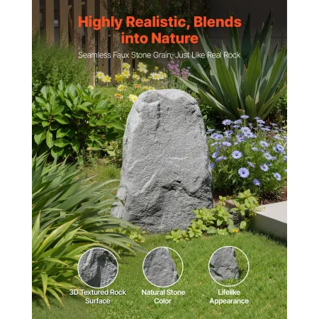 Faux Rock Cover, Outdoor Fake Landscape Rock Well Pump Cover