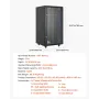 22U Network Cabinet Wall Mount, 600 mm Depth, 136 kg Max Load Capacity Server Cabinet Rack Enclosure with Locking Tempered Glass